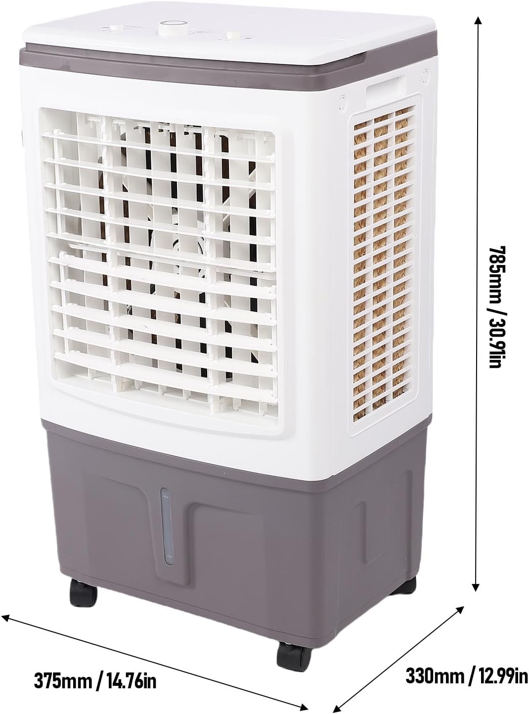 Climatiseur Par évaporation 26 L Portable 3000 M³h à Rotation Automatique 3 En 1 Avec Humidification 3 Vitesses 2 Blocs De Glace Pour La Maison, Le Bureau, Le Jardin