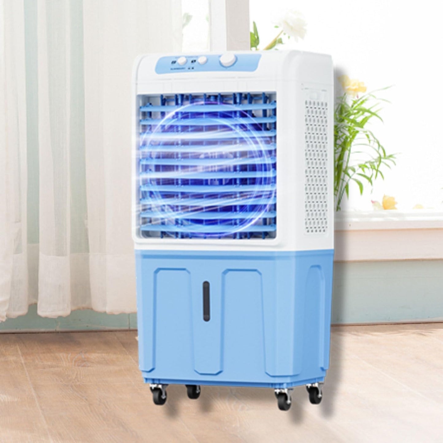 GENERIC Réservoir De Refroidisseur D'air évaporatif Portable 40L, 120 Ventilateur Oscillant, Refroidissement De Pack De Glace, Télécommande, Fonctionnement Silencieux Pour Garage Yard Office, Machine De Ruste