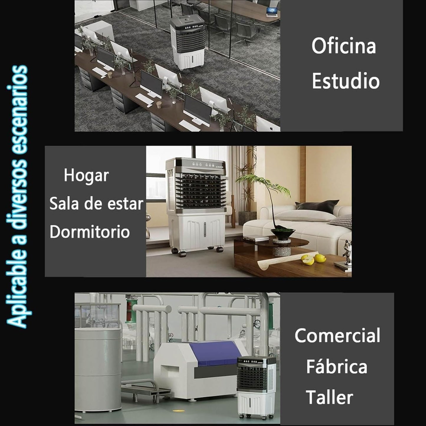 Refroidisseur D'air évaporateur Mobile 3 En 1 Avec Grand Réservoir D'eau, 3 Niveaux De Ventilateur Et Minuterie (12 Heures), Oscillation Silencieuse (120°) Pour Chambre à Coucher, Bureau Et Salon