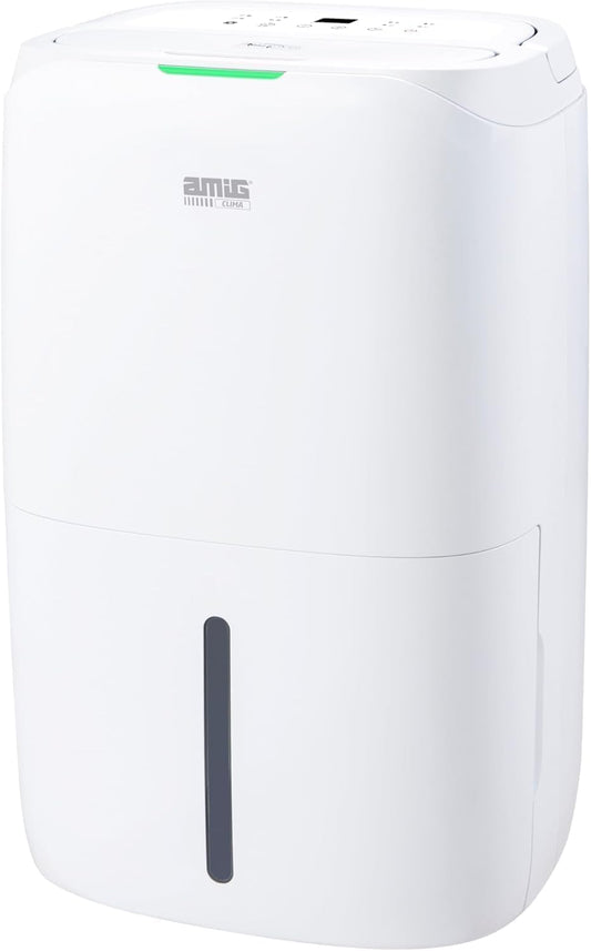  Amig – Déshumidificateur MIST - Capacité 20L/Jour - Régulation De L'humidité Et Minuterie - Réservoir D'eau Amovible 5,5L - 36x28x56 Cm - 270W - Couverture 160m³/h - Silencieux 42 DB - Séchage Linge