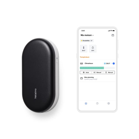  Netatmo Commande Intelligente De Climatiseur, Climatisation Connectée, Canicule, Compatible Tous Les Clims Et Pompe à Chaleur, WI-FI, Economie D'énergie, Alexa, Google Assistant, Siri, NAC-FR