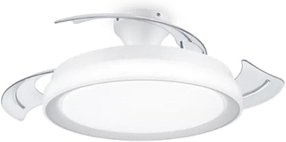  PHILIPS Solr Ventilateur à Pales Rétractables Avec LED, 3 Pales, Envergure 106 Cm, 4500 Lumens, 3 Nuances De Lumière Blanche (2700 K/4000 K/5500 K), Gradation Jusqu'à 10%, Avec Télécommande, Blanc