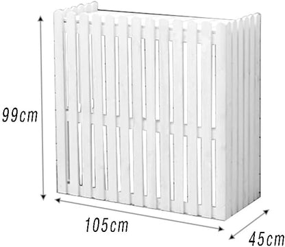  Housse De Protection En Bois Pour Climatiseur Extérieur – Écran De Protection Blanc Pour Climatiseur Split 105 X 45 X 99 Cm – Protection De Confidentialité élégante Pour