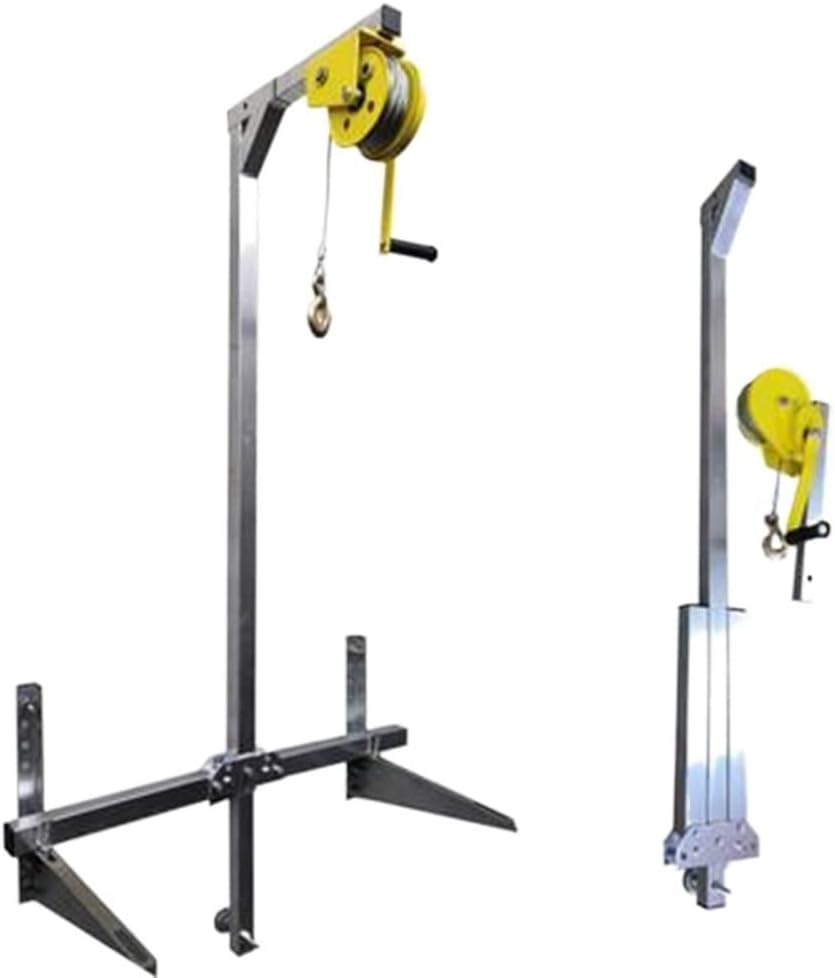  Treuil D'installation De Climatiseur En Acier Inoxydable - Élévateur Manuel Pliable Autobloquant Avec Corde De 15 M Pour Un Assemblage Facile En Extérieur
