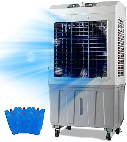 GENERIC Refroidisseur D'air évaporatif Portable, Réservoir De 40L Avec Cristaux De Glace, 120 Ventilateur Oscillant Pour L'utilisation Industrielle De Bureau à Domicile, Roues à Mouvement Facile, Système Puis
