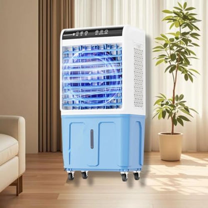 GENERIC Refroidisseur D'air évaporatif 40L, Refroidisseur De Marais Portable Sans Fenêtre Avec Oscillation à Distance Et 120 °, Ventilateur De Sur Pied De 3 Vitesses Pour Le Refroidissement Extérieur Intérieu