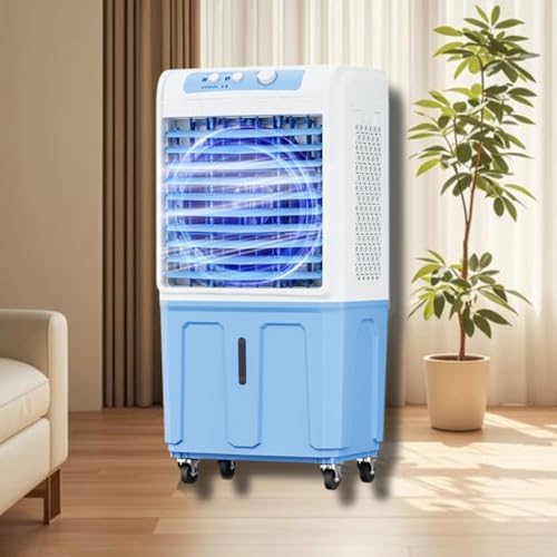 GENERIC Refroidisseur D'air évaporatif 40L, Refroidisseur De Marais Portable Sans Fenêtre Avec Oscillation à Distance Et 120 °, Ventilateur De Sur Pied De 3 Vitesses Pour Le Refroidissement Extérieur Intérieu