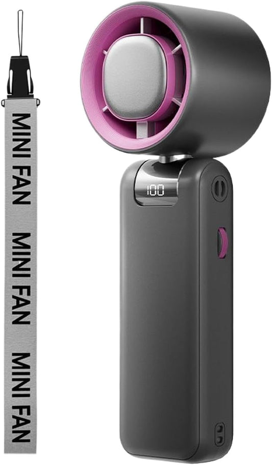 GENERIC Ventilateur à Main Pliable – 3 Vitesses Réglables | Dispositif De Circulation D'air Rechargeable Par USB Pour La Maison, Le Studio, Les Voyages, Le Shopping, Le Camping