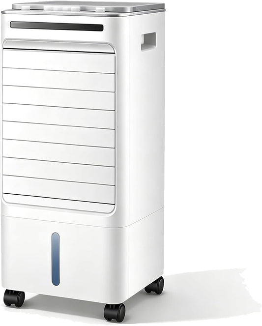  Climatiseur Mobile Silencieux Rafraîchisseur D'Air Mobile Double Réservoir, Télécommande, Écran Tactile, Minuterie 0-7h