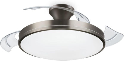  PHILIPS Solr Ventilateur à Pales Rétractables Avec LED, 3 Pales, Envergure 106 Cm, 4500 Lumens, 3 Nuances De Lumière Blanche (2700 K/4000 K/5500 K), Gradation Jusqu'à 10%, Avec Télécommande, Blanc