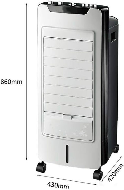  Ventilateur De Climatiseur Portable Refroidisseurs D'air Spatiaux Ventilateur D'air Froid Par évaporation Sans Lame Unité De Climatisation Refroidie à L'eau Unique Ultra-silencieuse Salon Maison Blan