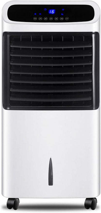  Refroidisseur D'air Ventilateur Humidificateur Climatiseur Mobile Portable Avec 3 Modes 3 Vitesses 8h Minuterie Et 60° Oscillant Réservoir Ventilateur De Circulation D'air Avec 2 Blocs Réfrigérants