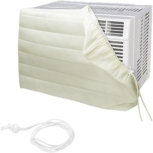  Housse De Fenêtre Pour Climatiseur Intérieur, Housse De Climatiseur Pour Unités Murales, De Climatiseur Couverture Pour Fenêtre Couvercle Poussière Facile à Installer (53,5 X 38,5 X 8,5cm,Beige)
