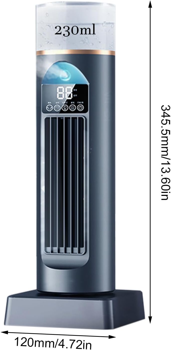 GENERIC Ventilateur AC Portable, Climatiseur Personnel | 6 Vitesses Silencieuses Oscillantes Sans Pales Avec Télécommande Pour Chambre à Coucher, Salon, Bureau, Camping-car