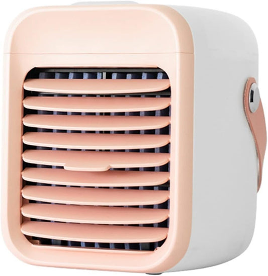  DieffematicKTY Climatiseur Mobile Air Conditioning Small Table Top Air Cooler Charging Table Top Cooling Humidification Night Light Air Conditioning (Color : Pink)