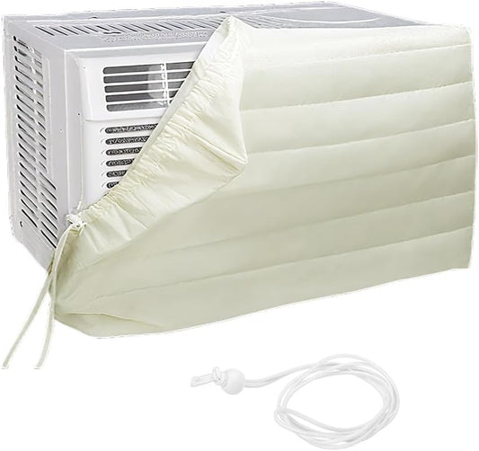  Housse De Fenêtre Pour Climatiseur Intérieur, Housse De Climatiseur Pour Unités Murales, De Climatiseur Couverture Pour Fenêtre Couvercle Poussière Facile à Installer ( 64 X 47 X 8,5 Cm, Beige)