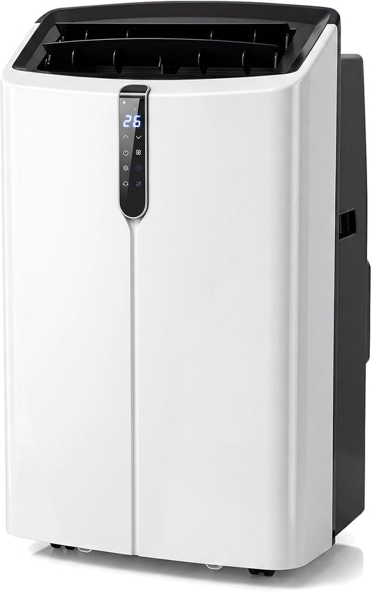  GYMAX Climatiseur Mobile 14000 BTU, 5 En 1 Climatiseur Portable | Refroidissement, Chauffage, Déshumidification, Ventilation, Sommeil, APP Et Télécommande, Minuterie 24 H, Jusqu'à 70 M²