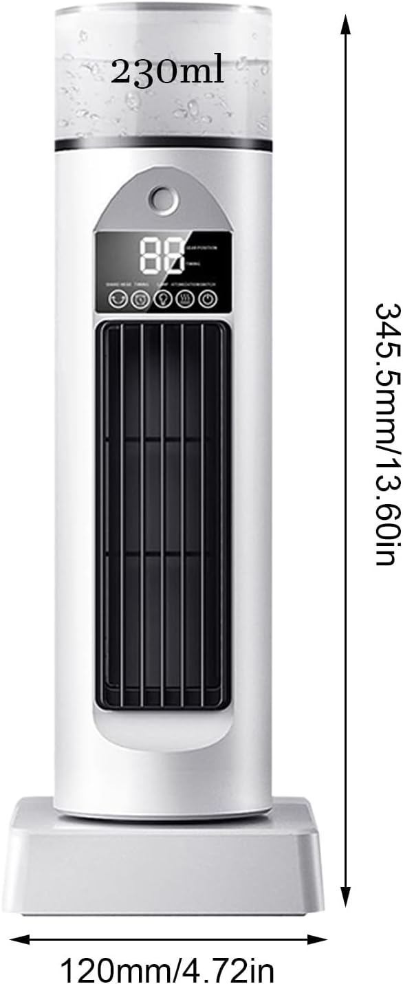 GENERIC Ventilateur De Climatisation – Ventilateur De Refroidissement D'air Tour Pour Chambre à Coucher – 6 Vitesses Oscillantes Sans Pales Avec Télécommande Et Réservoir D'eau, Humidificateur Pour Maison