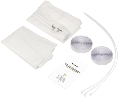  HOOMEE Tissu D’Isolation Pour Fenêtre à Pivot Central Avec Un Périmètre Allant Jusqu’à 300cm- Pour Climatiseur Mobile Et Sèche-Linge – Adapté à Toutes Les Unités Mobiles De Climatisation(2x150CM)