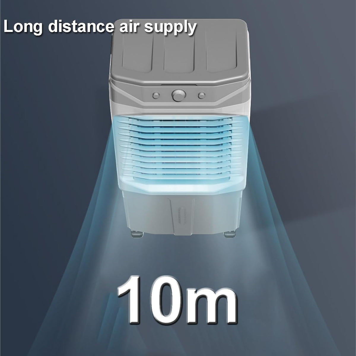  Climatiseur Portable, Réservoir D'eau De 35 L, Feuille Pivotante Grand Angle, Avec Roue Universelle Pour Garage Et Usage Commercial