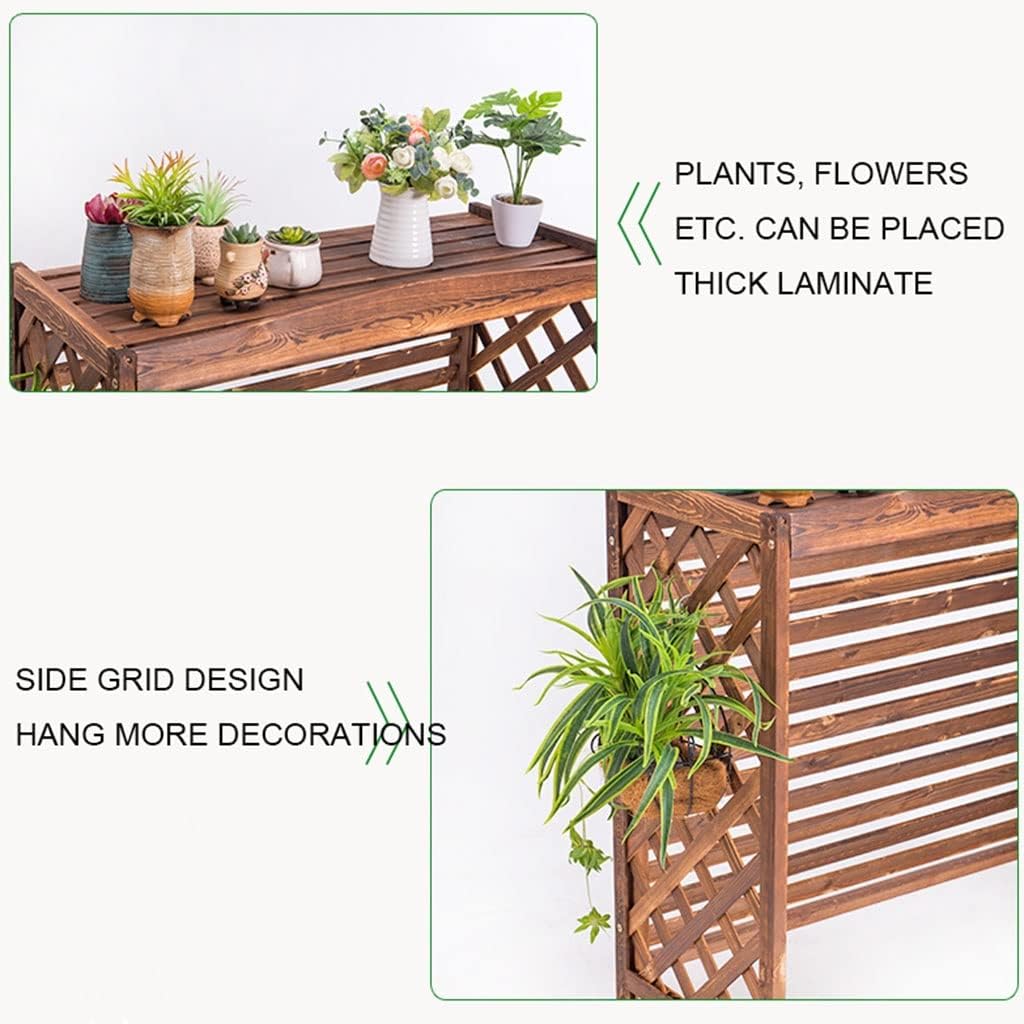 GENERIC Housse Imperméable En Bois Massif Pour Climatiseur Et Clôture - Protection Contre La Poussière Pour L'extérieur Avec Porte-fleurs - Taille M (96 X 40 X 89 Cm) Pour Une Meilleure Efficacité De La