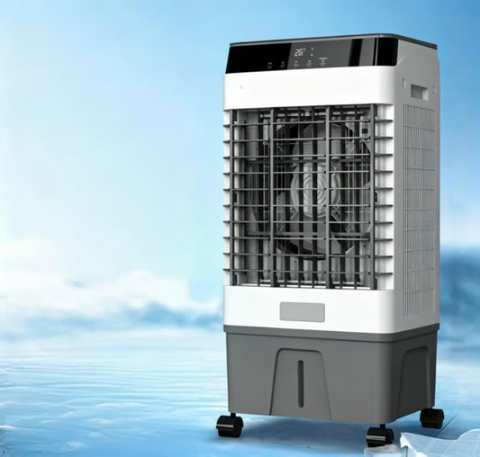 GENERIC Refroidisseur D'air Par évaporation Avec Télécommande, Ventilateur De Refroidissement à 3 Vitesses, Humidificateur, Affichage LED, Minuterie 12h, AC Mobile Portable Pour Chambre à Coucher, Avec 4