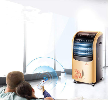  Portable Climatiseur évaporatif Mobile Air Ventilateur Oscillation Silencieux 3 En 1 Réglable Humidificateur Refroidisseur Avec Télécommande 3 Vitesses (White)