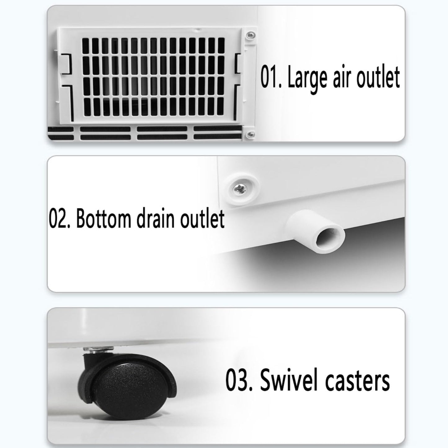  Climatiseur Portable Unités Intelligentes Intelligentes Avec Déshumidificateur De Refroidissement Intégré Et Modes De Ventilateur Pour La Pièce Jusqu'à 350 Sq.ft, Conditionneur Télécommande Kit D'inst