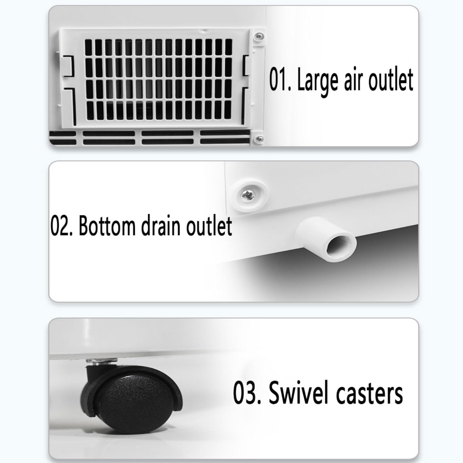  Climatiseur Portable Unités Intelligentes Intelligentes Avec Déshumidificateur De Refroidissement Intégré Et Modes De Ventilateur Pour La Pièce Jusqu'à 350 Sq.ft, Conditionneur Télécommande Kit D'inst