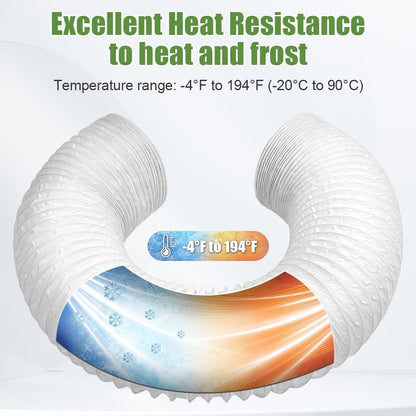  Tube Evacuation Climatiseur Mobile, Tuyau Ventilation En PVC, Ø100 mm, Tuyau D'évacuation D'air Flexible Avec Collier De Serrage Inox, Pour Climatisation Sèche-Linge Extracteur D'Air(3M)