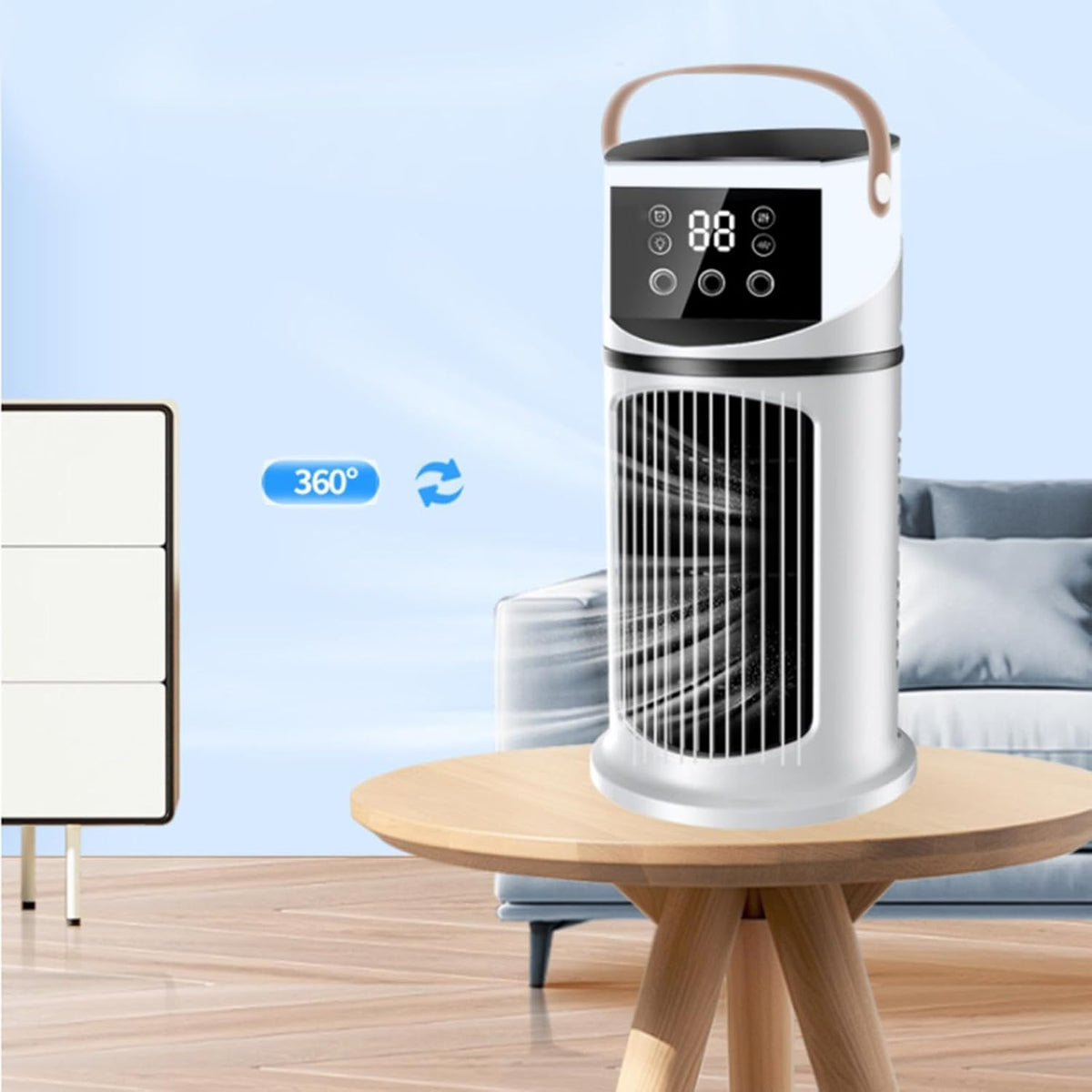  Climatiseur De Bureau - Rafraîchisseur D'Air Pour Pièces Avec Brumisation LED | Appareil 9 Vitesses Pour Chambre, Dortoir Et Espaces Étudiés