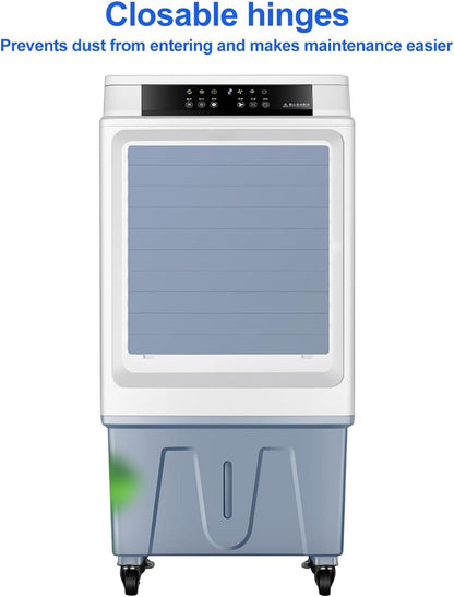  Climatiseur Portable à évaporation, Ventilateur à 3 Vitesses Avec Télécommande, Appareil De Refroidissement Oscillant à 120 Degrés Pour La Maison Et Le Bureau.
