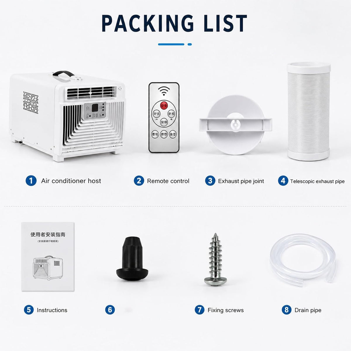  Mini Climatiseur Portable Prêt à L'Emploi, Idéal Pour Moustiquaires Et Chambres D'Étudiant, Ventilateur Et Déshumidificateur Silencieux, Minuterie Intelligente 12H Avec Écran Tactile