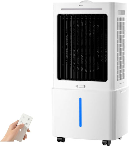 GENERIC Refroidisseur D'air Portable, Ventilateur Par évaporation à 3 Vitesses Avec Télécommande, Minuterie De 1 à 12 Heures Et Oscillation Pour Chambre à Coucher, Bureau, Refroidissement Intérieur