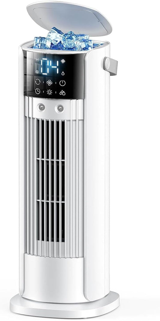 GENERIC Ventilateur De Tour Oscillant à 180°, Refroidisseur D'air évaporatif Portable Avec Télécommande, écran Tactile Numérique à 3 Vitesses, Humidificateur De Merde Silencieux Pour La Salle De Bureau à Domi