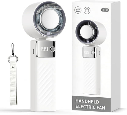  2026 Nouveau Ventilateur Portable, Mini Ventilateurs Rechargeable, Petit Ventilateurs Usage Main, Bureau, Cou Ou Pliable, Refroidissement Fan Jusqu'à 13 Heures Pour Bureau Camping Sport Voyage, Blanc