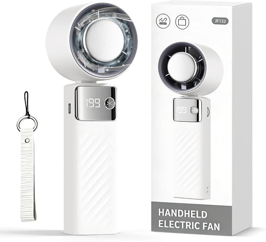  2026 Nouveau Ventilateur Portable, Mini Ventilateurs Rechargeable, Petit Ventilateurs Usage Main, Bureau, Cou Ou Pliable, Refroidissement Fan Jusqu'à 13 Heures Pour Bureau Camping Sport Voyage, Blanc