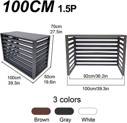  Barrière De Protection Pour Climatiseur, Panneau De Protection En Alliage D'aluminium, Antivol, Réduction Du Bruit, Pour Un Jardin Bien Rangé (Blanc, 100 Cm)