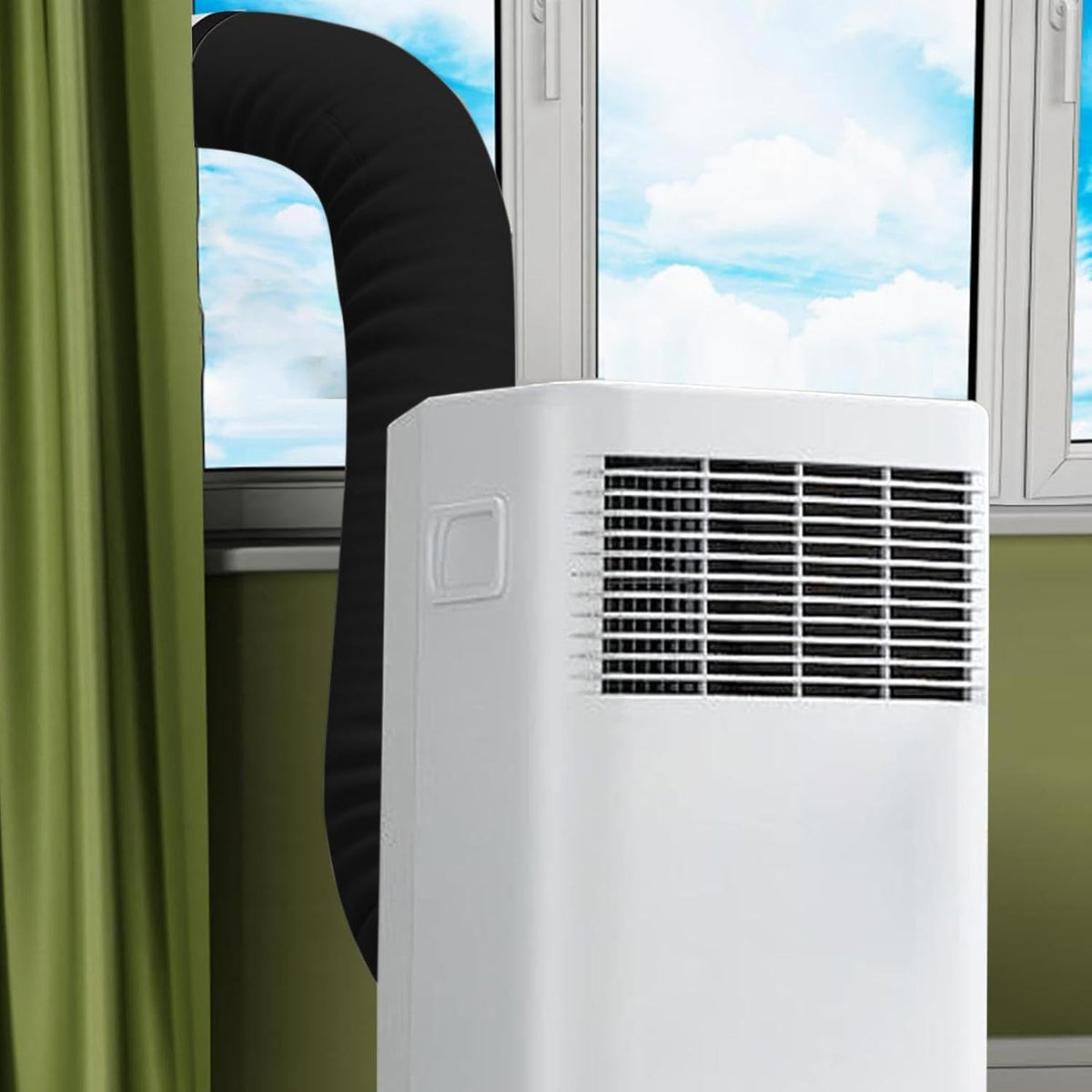  150 CM Manchon Isolant Tuyau Thermique Pour Climatisation Mobile | Manchon Isolant Pour Tuyau De Climatisation Mobile, Gaine Isolante Pour Conduit De Climatisation, 3 Sangles, Pour 12,7/15 CM