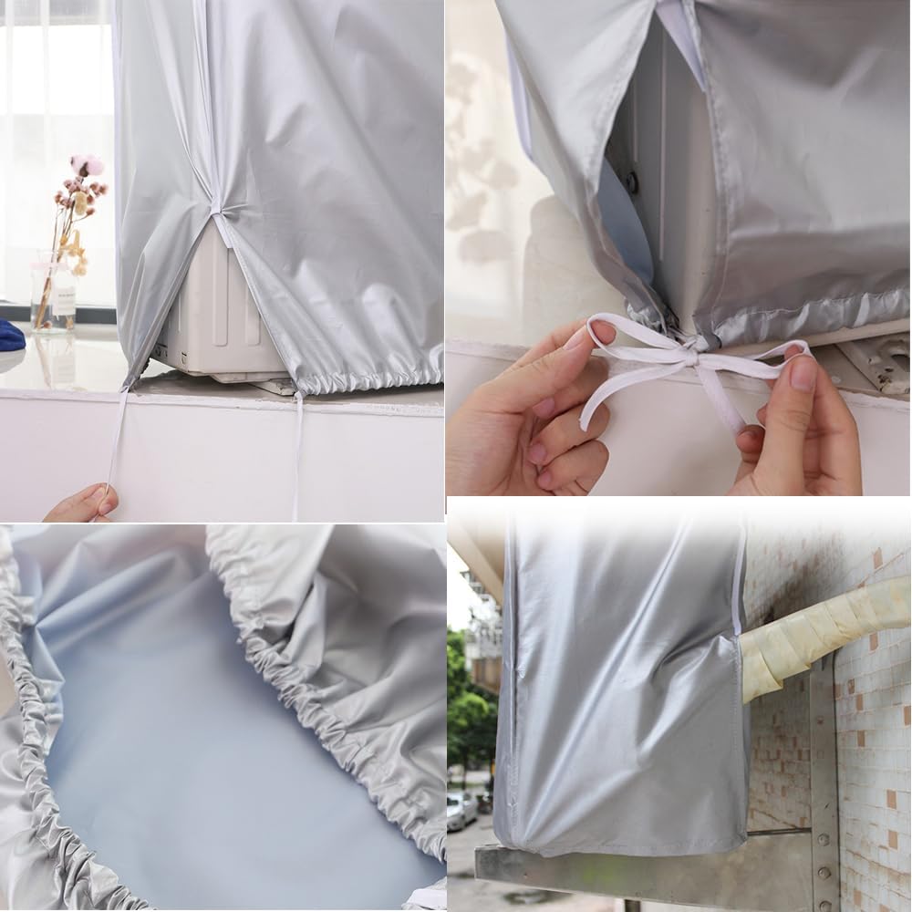  Housse De Climatiseur Protection Extérieure Anti Poussière Anti Neige Imperméable Résistant Au Soleil (80 * 28 * 54cm)