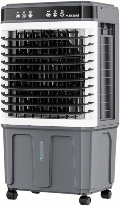 GENERIC Refroidisseur évaporatif Avec Réservoir à Double Eau, Oscillation 120°, 3 étages, Calme 30dB, économie D'énergie, Portable Pour Terrasse Et Garage