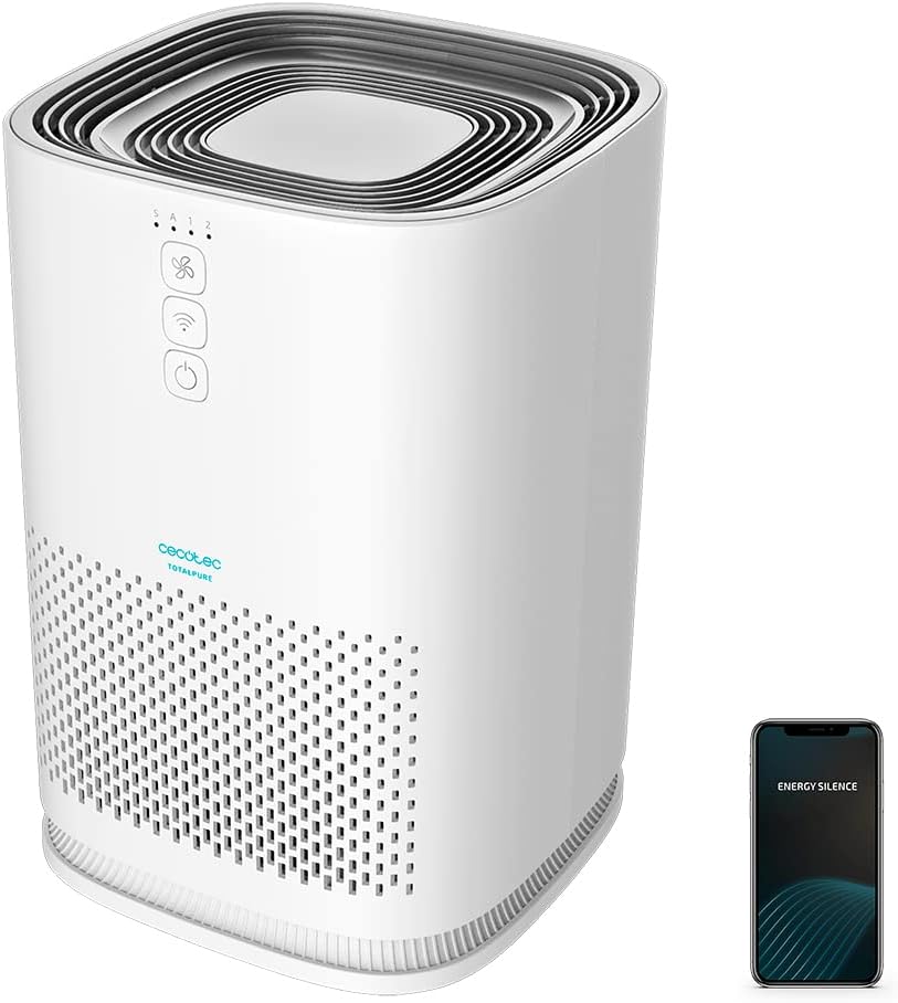  Cecotec Purificateur D'air TotalPure Connected 7500 Connected Purificateur D’air Avec 600 CADR, 200 M3 De Surface Couverte, écran LED Et Contrôle Via Wi-Fi. (2500 Connected)