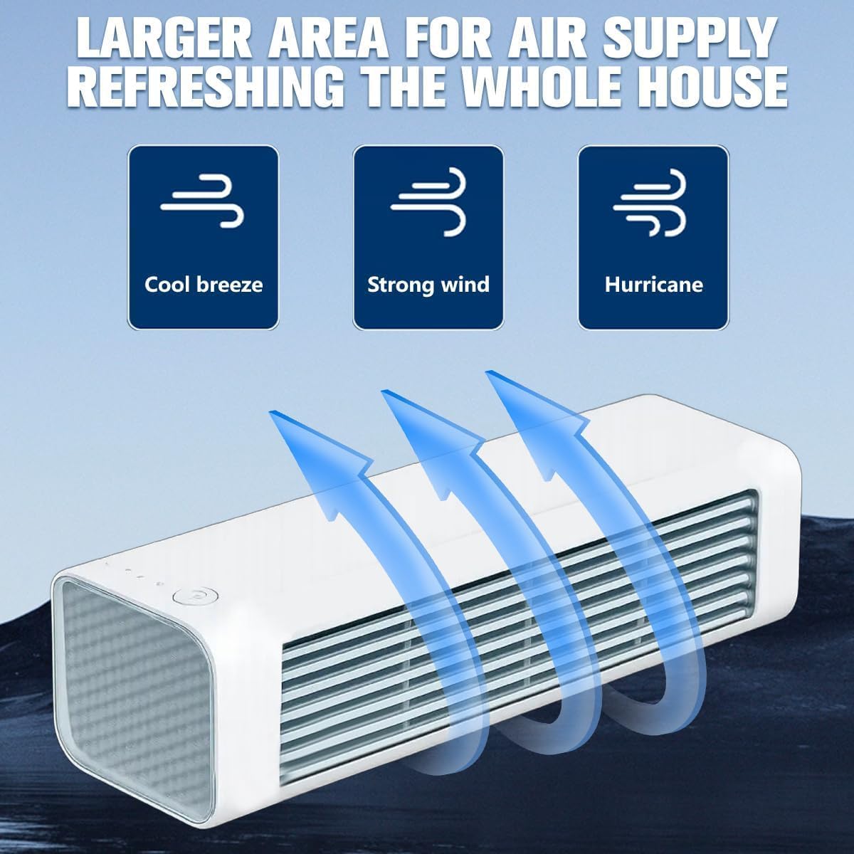 GENERIC Qinux Breezamax, Petit Refroidisseur De Climatiseur, Ventilateur De Refroidissement D'air Portable Rechargeable Avec Télécommande, 3 Vitesses Et Oscillation à 60 °, Pour Bureau De Chambre à Cou White