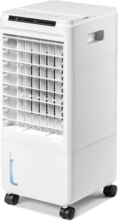 GENERIC Refroidisseur D'air Par évaporation, Refroidisseur Portable De 7 L Avec 3 Vitesses De Ventilateur, 4 Blocs De Glace, Télécommande Et Minuterie De 7,5 H, Affichage LED, Humidification Et Oscillation