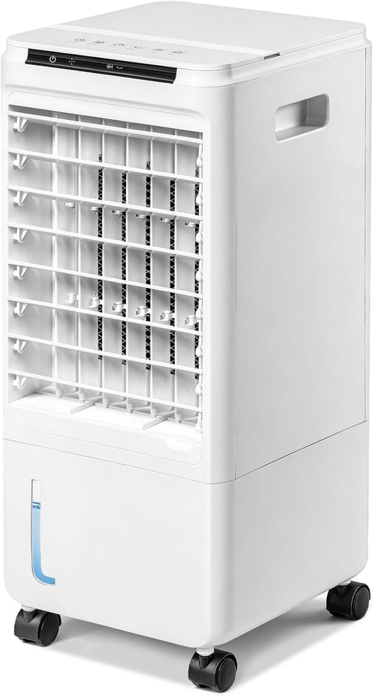 GENERIC Refroidisseur D'air Par évaporation, Refroidisseur Portable De 7 L Avec 3 Vitesses De Ventilateur, 4 Blocs De Glace, Télécommande Et Minuterie De 7,5 H, Affichage LED, Humidification Et Oscillation