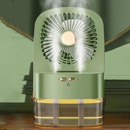  Ventilateur Portable, Vaporisateur D'air, Ventilateur D'humidification, Ventilateur D'humidification Multifonction 3 En 1 à Lumière LED, Ventilateur USB Léger Pour Intérieur, Chambre à