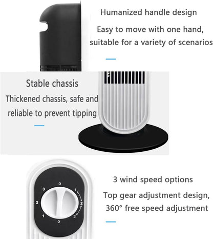  Ventilateur De Tour Sans Lame Pour Chambre à Coucher, 26ft/s Portable Standing Air Circulateur Avec 80 Oscillation, Fonctionnement 30dB Silencieux, 3 Réglages De Vitesse Et Poignée Pour Le Bureau, Cam