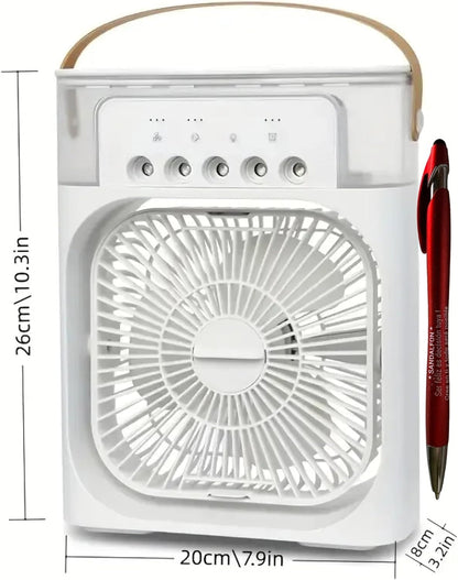  Climatiseur Lumière 7 Couleurs, Ventilateur, Humidificateur Et 5 Pulvérisateurs USB Pour Maison, Bureau Ou Chambre, Avec écran Tactile Et Stylo Personnalisé