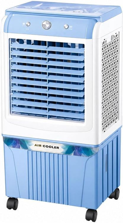  Rafraîchisseur D’Air Évaporatif Avec Grand Réservoir D’Eau, Refroidisseur D'air Mobile Avec Roulettes, Panneau De Contrôle Simple, Pour Maison Chambre Salon Bureau Blue B