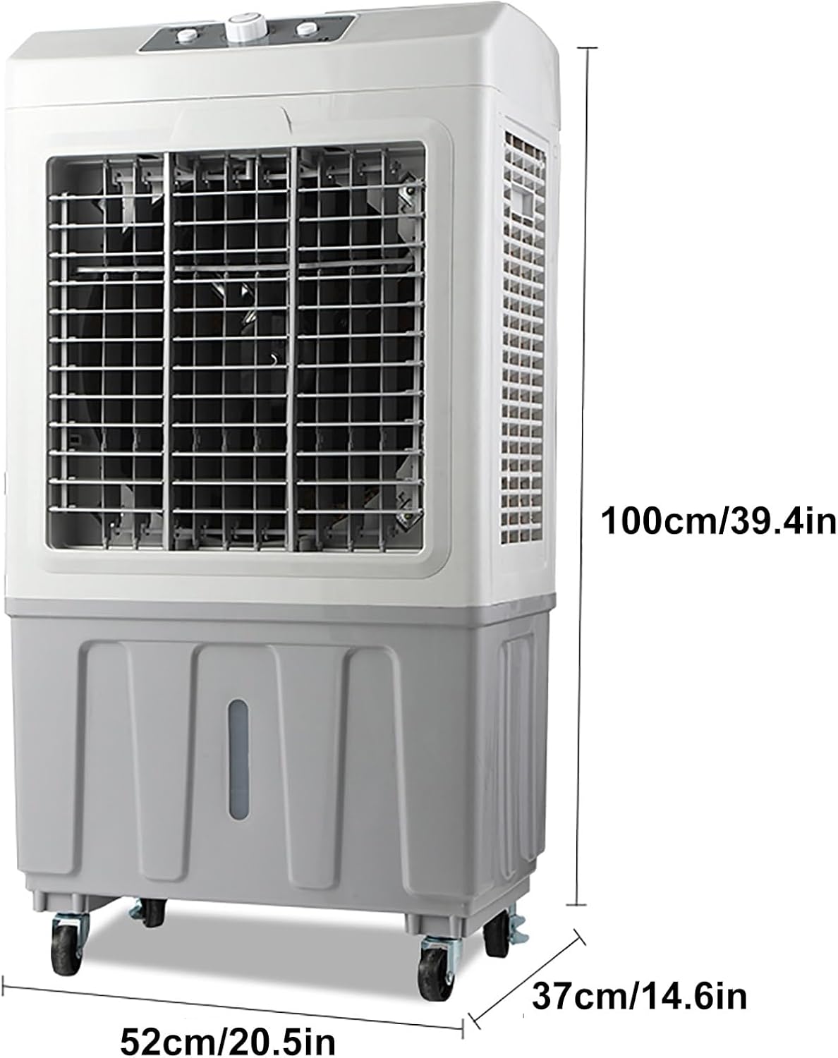  Refroidisseur D'air Par Évaporation, Réservoir D'eau De 70L Et 3 Vitesses De Ventilateur, Oscillation à 120 °, Refroidisseur Par Évaporation Avec Roue, Refroidisseur D'air De Marais Industriel Pour Ex